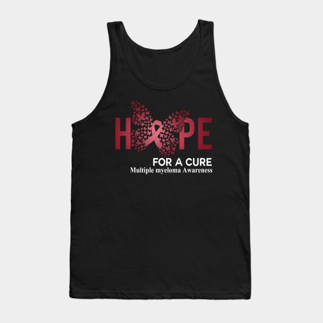 Hope For A Cure  Butterfly Gift Multiple myeloma Tank Top by HomerNewbergereq